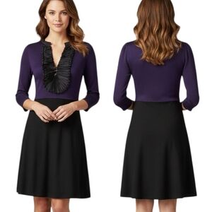 BCBGMAXAZRIA 🔖NWT! Black Blue Silk Knit Sweater Dress - Size S